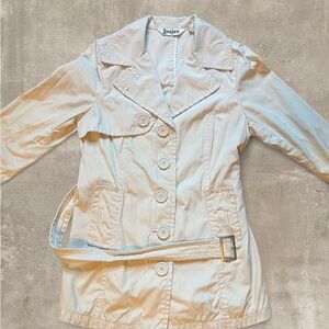 Joujou Beige Trench Coat Belted Lightweight Jacket Size M